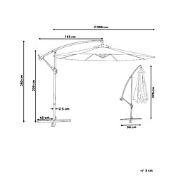 Avis Beliani Grand parasol de jardin beige sable d 300 cm RAVENNA II