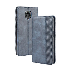 Etui en PU vintage auto-absorbé avec support bleu pour votre Xiaomi Redmi Note 9 Pro/Pro Max/Note 9S