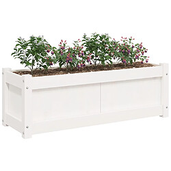 Avis vidaXL Jardinière blanc 90x31x31 cm bois massif de pin