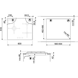 Avis Plaque au gaz Smeg PV163B3 60 cm Noir