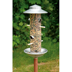 Acheter Luxus-Vogelhaus 28820 Mangeoire pour oiseaux en colonne avec support en bois - design argenté exclusif - 33 cm