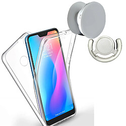 PHONECARE Kit Coque 3x1 360° Impact Protection + 1 PopSocket + 1 Support PopSocket Blanc - Impact Protection - Xiaomi Mi 8 Lite