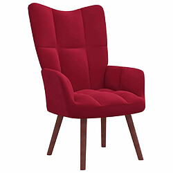 Maison Chic Chaise de relaxation | Fauteuil relax avec repose-pied Rouge bordeaux Velours -GKD93357 pas cher