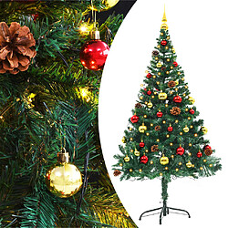 vidaXL Arbre de Noël artificiel pré-éclairé avec boules vert 150 cm