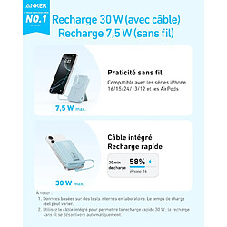 SANAG Zolo Power Bank Magnétique, Batterie Externe Portable 10000Mah Sans Fil Avec Recharge Rapide 30 W ., Câble Usb-C Intégré Et Support Ajustable, Pour Iphone Séries 15/14, Airpods, Et Bien Plus