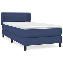 Maison Chic Structures de lit + matelas,Lit à sommier tapissier avec matelas Bleu 90x190 cm Tissu -MN76165