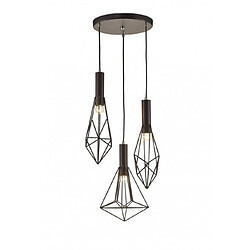 Luminaire Center Suspension Kristoff Noir 3 ampoules 47cm