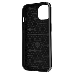 Avizar Coque pour iPhone 15 Silicone Flexible Effet Carbone Antichoc Noir