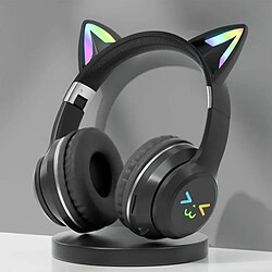 Yonis Casque Audio LED Oreilles De Chat Vert Bluetooth