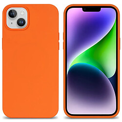 Coque en silicone doublure en fibre, mince, antichoc pour votre iPhone 14 - orange