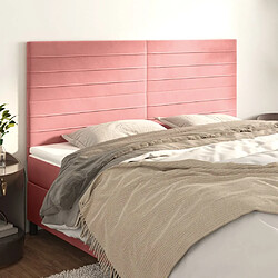 Maison Chic Lot de 4 Têtes de lit design pour chambre - Décoration de lit Rose 100x5x78/88 cm Velours -MN95435