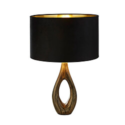 Searchlight Lampe de table, laiton antique, abat-jour en velours noir