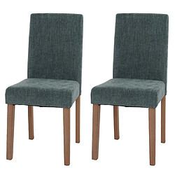 Decoshop26 Lot de 2 chaises de salle à manger dossier haut en tissu chenille vert pieds en bois clairs 04_0007325