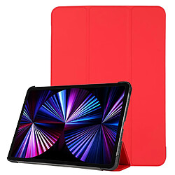 Etui en PU avec support tri-pliure rouge pour votre Apple iPad Pro 11 pouces 2021/2020/2018