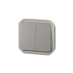 commande double - 10a - gris - composable - legrand plexo 069525l