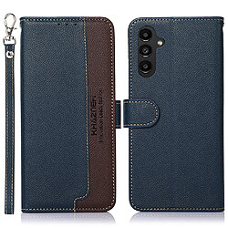 Etui en PU texture litchi, RFID blocking function avec support pour votre Samsung Galaxy A14 5G - bleu