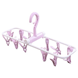 Wewoo Séchoir pliant à 12 clips Chaussettes de sous-vêtements Clip Rack de vêtements multifonctionnel violet