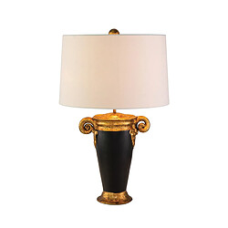 Elstead Lighting Lampe de table avec abat-jour rond, noir et doré