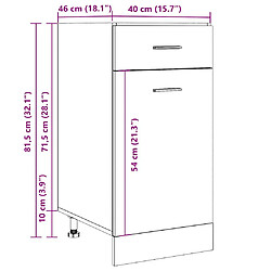 vidaXL Armoire de plancher à tiroir Gris béton 40x46x81,5 cm Aggloméré pas cher