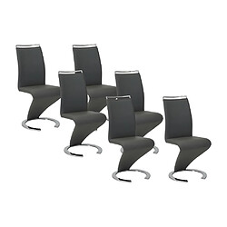 Vente-Unique Lot de 6 chaises TWIZY - Simili noir