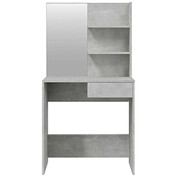 Helloshop26 Coiffeuse design contemporaine avec miroir 74,5 x 40 x 141 cm gris 02_0006361