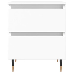 Maison Chic Lot de 2 Tables de chevet,Table de nuit,Table d'appoint pour salon blanc 40x35x50 cm bois d’ingénierie -MN39811 pas cher