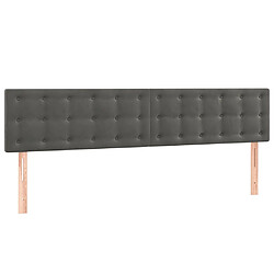 Maison Chic Lot de 2 Têtes de lit design pour chambre - Décoration de lit Gris foncé 80x5x78/88 cm Velours -MN17777