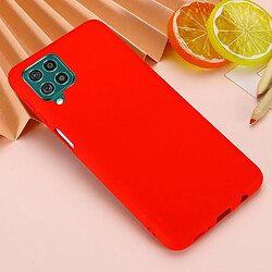 Coque en silicone souple avec sangle rouge pour votre Samsung Galaxy F62/M62