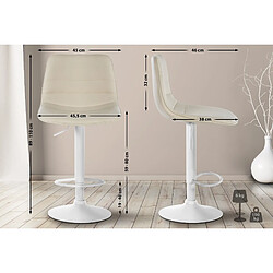 Non Tabouret de bar Lex simili cuir blanc