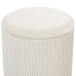 Beliani Pouf MIRAMAR Set de 2 Blanc Velours 35/31 cm 35/31 cm pas cher