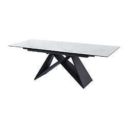 Acheter Vente-Unique Table à manger extensible LIBSY - 6 à 8 personnes - Céramique et Métal - Blanc de Maison Céphy