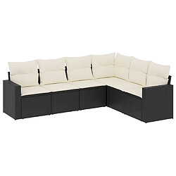 Maison Chic Salon de jardin 6 pcs avec coussins | Ensemble de Table et chaises | Mobilier d'Extérieur noir résine tressée -GKD46248