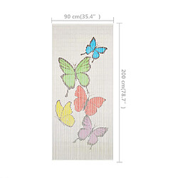 vidaXL Rideau de porte contre insectes Bambou 90 x 200 cm pas cher