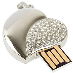 Wewoo Clé USB argent pour les cadeaux de Saint Valentin 4 Go Disque flash en forme de coeur en diamant bijoux USB, spécial