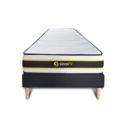 Sleepfit Ensemble sommier + matelas FLEXY ressorts ensachés et mémoire de forme 90x190