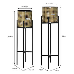 Acheter ML-Design 2x Support de plantes noir/or en acier h: 80,5 et 90 cm pot de fleurs décoratif