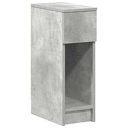 vidaXL Table de chevet avec tiroir gris béton 20x36x60 cm