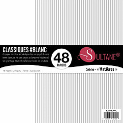 Sultane A 48 papiers Scrapbooking Blanc - 300g/m2 - H : 30,5 cm