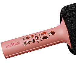 Maxlife Micro Karaoké Bluetooth Haut-parleur intégré Autonomie 8 Heures Rose