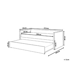 Avis Beliani Lit gigogne en tissu bouclé rose pêche 90 x 200 cm TROYES