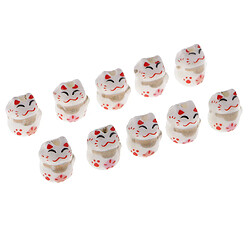 Avis 10 pièces en céramique chance chat maneki neko en porcelaine entretoise perles 12x14mm