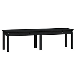 vidaXL Banc de jardin à 2 places noir 159,5x44x45cm bois massif de pin