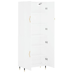 Avis vidaXL Buffet haut Blanc 69,5x34x180 cm Bois d'ingénierie