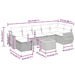 vidaXL Salon de jardin 8 pcs avec coussins noir résine tressée pas cher