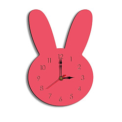 Wewoo Horloge murale décorative de salon de modèle de lapin créatif rose