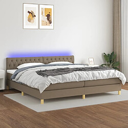 Sommier à lattes,Cadre à lattes de lit et matelas et LED pour Adulte Taupe 200x200cm Tissu -MN98436