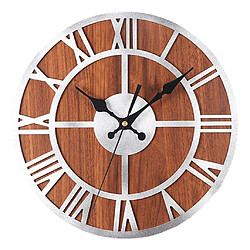 Horloge Murale Moderne Vintage 3D Chiffre Romain Maison Ornement De Chambre Argent B