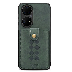 Coque en TPU + PU avec porte-carte détachable vert pour votre Huawei P50 Pro