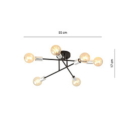 Acheter EPIKASA Plafonnier Veken, Noir, Acier, 55x17x55 cm