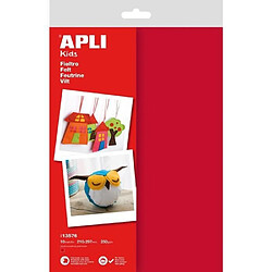 APLI Sachet de 10 feuilles de feutrine rouge 210x297mm